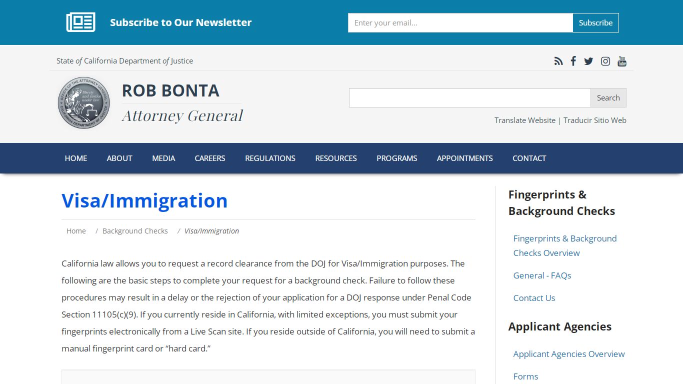 Visa/Immigration | State of California - Department of Justice - Office ...